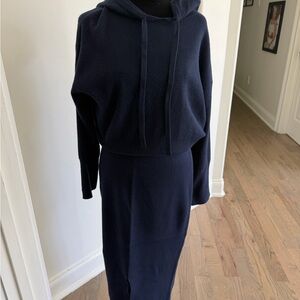 NWT Target Navy Knit Hooded Maxi Skirt Set